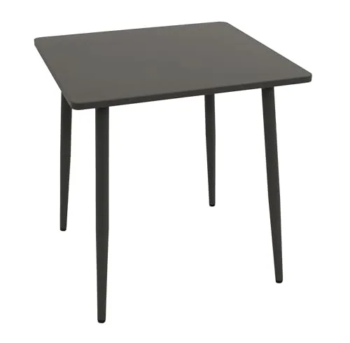 DEGAMO Bistrotisch Denver 70x70cm - Quadratisch, Metall/Stahl anthrazit - Bistrotisch für Terrasse und Balkon, wetterfest und modern, ideal für drinnen und draußen.