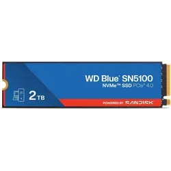 SANDISK WD Blue SN5100 SSD - 2TB PCIe 4.0 M.2 2280 - Festplatte mit 2 TB Speicherkapazität, blitzschnelle Lese- und Schreibgeschwindigkeiten von bis zu 7100 MB/s, ideal für kreative Profis und 8K Video-Editing.