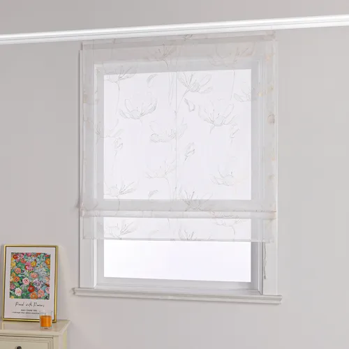 Raffrollo mit Klettband in silber von Joyswahl