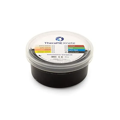 AFH Therapie Knete® | 85 g | Therapie Knetmasse | 8 Verschiedene Stärken (schwarz: extra fest) | Therapieknete