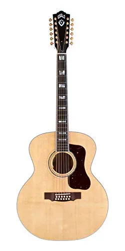 Guild F-512E Maple Blonde Electro-Acoustic 12-String Guitar with Case