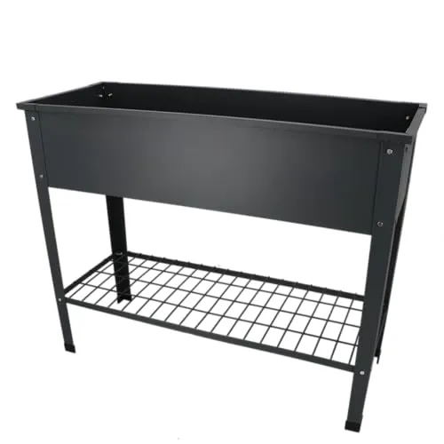 Metall-Hochbeet mit Ablagegitter, anthrazit von Esschert Design