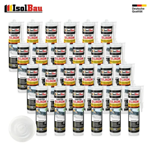 Sanitär Silikon Transparent 24 x 300 ml Küche Dusche Abdichten Kleben Dichtstoff