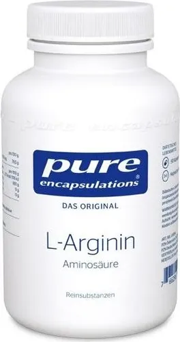 Pure Encapsulations L-Arginin 90 ST - Nahrungsergänzungsmittel mit 1680 mg reinem L-Arginin pro Tagesdosis, vegan und ohne Zusatzstoffe, ideal zur Unterstützung der Durchblutung und Leistungsfähigkeit.