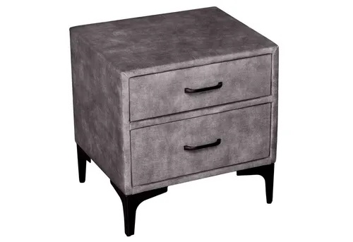 Riess Ambiente Nachttisch BOUTIQUE 50cm dunkelgrau/schwarz - Nachtkonsole im modernen Retro-Design mit edlem Samtbezug und stabilen Metallfüßen, bietet viel Stauraum für Deine Schlafzimmer-Utensilien.