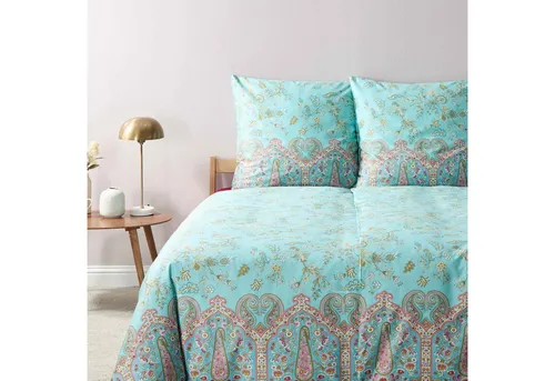 Bassetti Satin Bettwäsche INDIAN ROSES, T1 Turchese in blau von Bassetti
