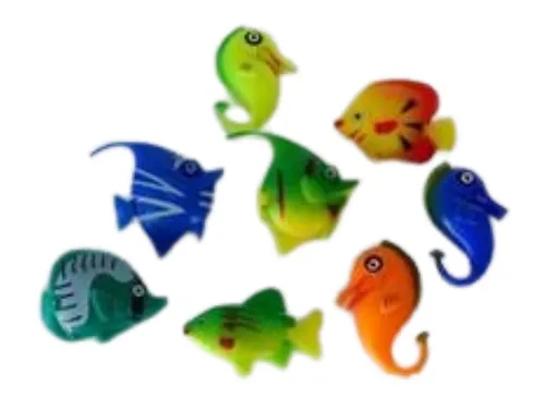 Wassersäulenzubehör 8er Set Fische bunt .#1051 in gelb von Xenon