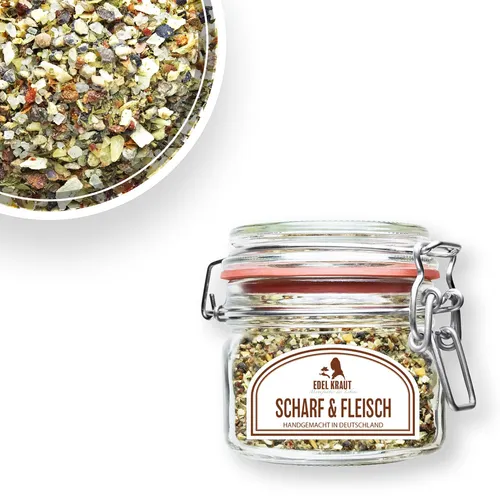 125g BIO Scharf & Fleisch Gewürzmischung im Glas | EDEL KRAUT