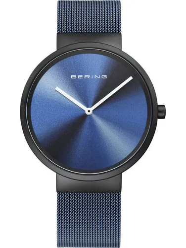 Bering 19039-327 Herrenuhr Classic 39mm 5ATM - Armbanduhr für Herren mit elegantem, mattem Edelstahlgehäuse, 5ATM wasserdicht und stilvollem blauen Zifferblatt – ideal für jeden Anlass.