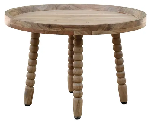 Wohnling Couchtisch Akazie Massivholz 60cm Rund