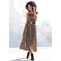 Buffalo Midikleid mit gesmoktem Oberteil in braun von Buffalo