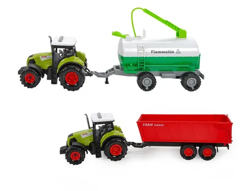 Bubble-Store Spielzeug-Traktor mit Pflug-Anhänger und Ladekran