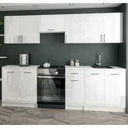 roe furniture Küchenzeile Weiß Hochglanz 240 cm