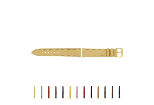 SELVA Uhrenarmband 24 mm aus Leder mit goldener Schließe