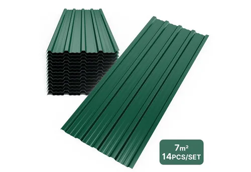 Mondeer Trapezblech 14x110x46 cm für Dach und Wand - Verzinktes Trapezblech in Grün für vielseitige Anwendungen. Ideal für Garagen und Überdachungen, bietet es eine einfache Montage und hohe Langlebigkeit ohne Rost. Schützen Sie Ihre Projekte zuverlässig!
