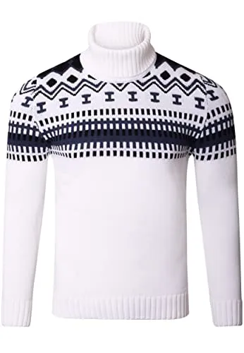 Reslad Rollkragenpullover Herren - Grobstrick Norweger Rolli 2XL - Pullover für Herren, hochwertiger Norweger Rollkragenpullover mit hohem Tragekomfort und perfektem Sitz, ideal für kalte Wintertage.