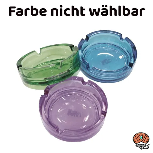 Glasaschenbecher / Aschenbecher aus Glas, Durchmesser 10 cm, Farbe nicht wählbar