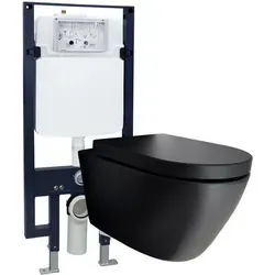 WC-Komplettpaket Bernstein 42 B-8030R Schwarz Matt mit Soft-Close Sitz