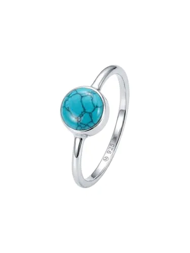 mantraroma 925 Sterling Silber Ring mit Türkis in türkis von mantraroma