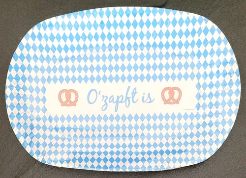 6x Pappteller oval 24,5x16 cm Wiesn Bayern Oktoberfest O´zapft is Dekoration