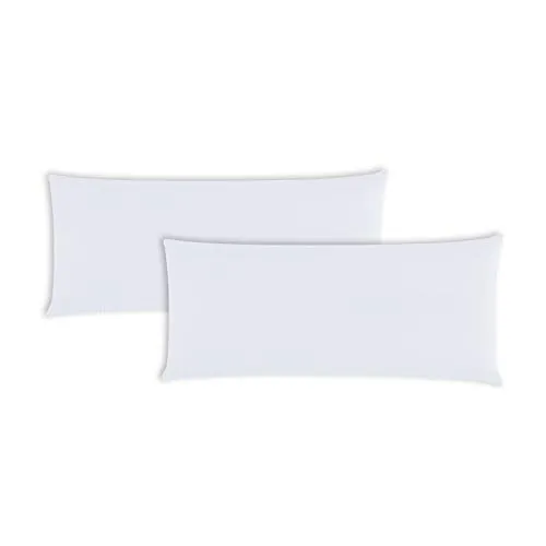 Müskaan Kissenbezug 40 x 80 cm – 2er Set Kissenbezüge – Kopfkissenbezug 40x80 aus Mikrofaser – bügelfrei, knitterfrei, mit Reißverschluss – weich & glatt – Weiß