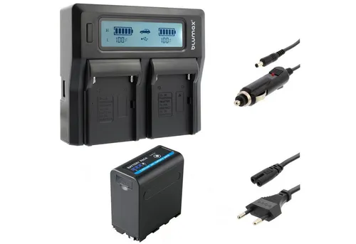 Blumax Set mit Lader für Sony NP-F980 F750 10050 mAh Kamera-Ladegerät