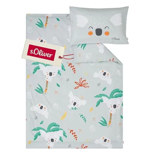 s.Oliver Kinderbettwäsche Koala 100 x 135 cm - Weiche Baumwolle für Kinder - Bettwaren-Set für Kinder aus 100% Baumwolle mit süßem Koala-Muster, anschmiegsam und maschinenwaschbar. Ideal für ganzjährige Nutzung und mit praktischem Reißverschluss.