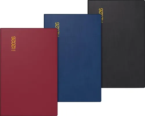 Rido Taschenkalender 2026 - A7 Format - Praktischer Taschenkalender im A7 Format mit 2 Seiten pro Woche, ideal für die Planung im Jahr 2026. Enthält Jahresübersichten, Ferientermine und Wissenswertes.
