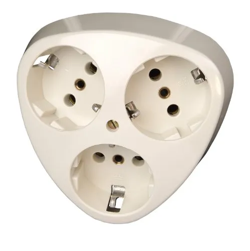 Kopp 111401004 Schutzkontakt 3-Fach-Steckdose UP-Standard