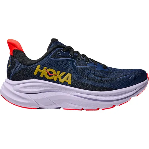 Hoka One One Clifton 10 Damen Marineblau Größe 42 - Der Hoka One One Clifton 10 Damen Schuh in Marineblau bietet außergewöhnlichen Komfort und eine leistungsstarke Dämpfung, ideal für lange Läufe auf Asphalt.