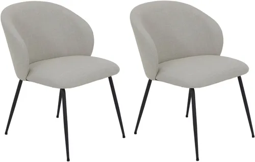 Hela Tische 2er Set Esszimmerstuhl Graz - Beige - Freischwinger Esszimmerstuhl mit extra breitem Sitz, stabilen Metallfüßen und max. Belastbarkeit von 120 kg. Ideal für gemütliche Esszimmerabende.
