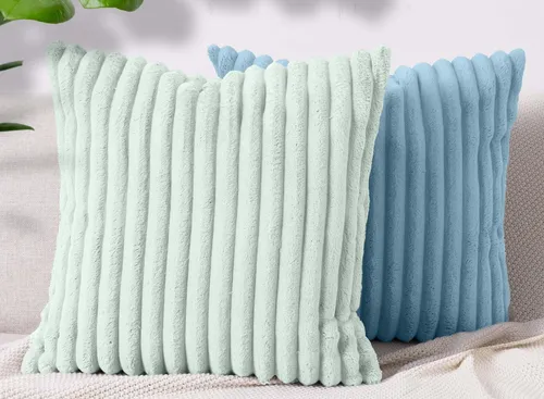 Amilian Dekokissen 2er Set - Zierkissen 40x40 cm mit Hotelverschluss - Hochwertige Zierkissen im praktischen 2er Set mit Hotelverschluss für einfache Handhabung. Pflegeleicht und langlebig, ideal zur Verschönerung von Wohnzimmer und Schlafzimmer.