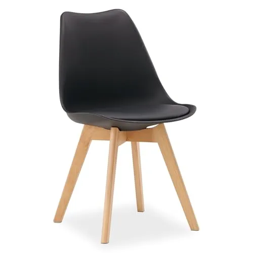 Homestyle4u Küchenstuhl Schwarz 3148 – Skandinavisches Design