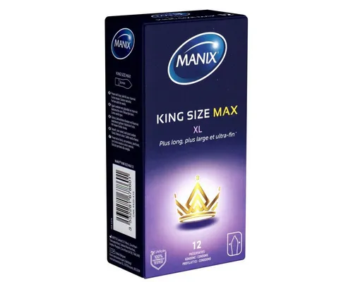 Manix King Size MAX XL Kondome - Extra dünn und hauchzart für maximalen Komfort - Empfängnisverhütung: 12 Kondome für ein Gefühl wie nie zuvor - extra dünn und mit Gleitmittel für intensiven Genuss.