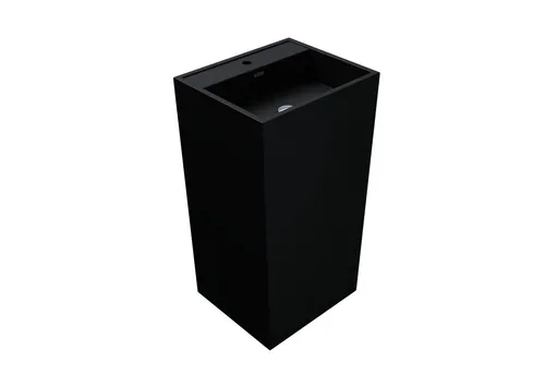 Mai & Mai Colossum34 Aufsatzwaschbecken - Modernes freistehendes Waschbecken aus Mineralguss, schwarz matt, mit einem Armaturenloch. Ideal für ein exklusives Badezimmer-Design und einfache Montage.