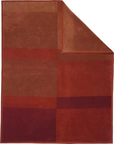 Erwin Müller Wohndecke Karo in Terra - Wohndecke aus Baumwollmischung, 150x200 cm, mit eleganter Karo-Optik und Veloursband-Einfassung, perfekt für gemütliche Abende.