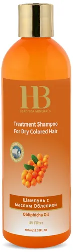H.B. Dead Sea Minerals Haarshampoo Health&Beauty Obliphicha Behandlungsshampoo Totes Meer 400 ml, Mit Totes-Meer-Mineralien, Hoher Anteil an Sanddornöl, U.V.-Filter