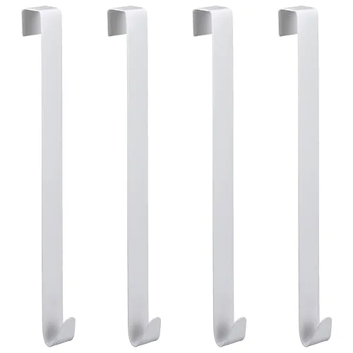 Cepewa 4/8er Set Tür - und Fensterhaken zum Einhängen in weiß Dekohaken Kleiderhaken Türhänger… (4er Set Türhaken 32x2,5 cm)
