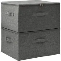 vidaXL Aufbewahrungsboxen 2 Stk. Anthrazit, 43x34x23 cm