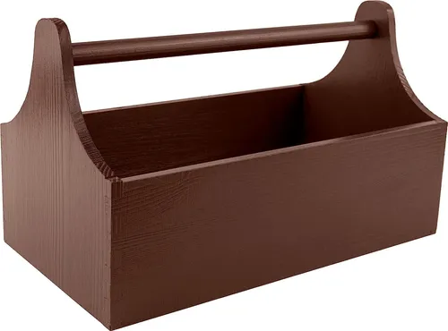 Creative Deco Werkzeugkiste Holz | Werkzeugkasten aus Holz | Maße 34 x 18 x 20,5 cm (+/- 0,5 cm) | Werkzeugkoffer leer | Braune Toolbox mit Griff | Männerhandtasche | Geschenkbox