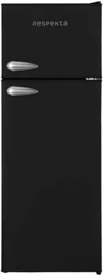 Respekta KS144VS Retro Kühl-Gefrierkombination - Kühlschrank mit 213L Gesamtinhalt, regelbarem Thermostat und Schnellgefrierfunktion – perfekt für stilbewusste Haushalte.