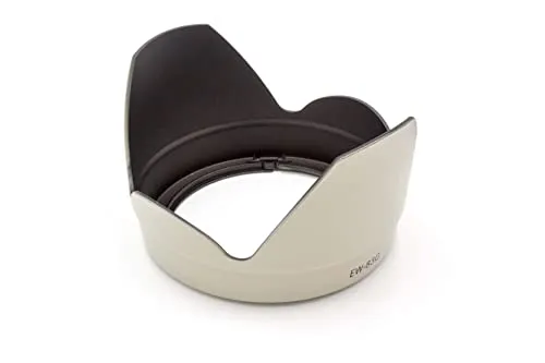 vhbw Gegenlichtblende kompatibel mit Canon EF 28-300 f/ 3,5-5,6 L is USM 77mm Objektiv Grau Weiß, Kunststoff, tulpenförmig, 11,8 cm - Ersatz für EW-83G