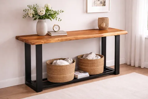 vidaXL Tischplatte 140x40cm aus Massivholz mit Naturkante - Tischplatte aus robustem Massivholz, ideal für individuelle Möbelprojekte. Mit rustikaler Naturkante für ein einzigartiges Design und einfache Reinigung.
