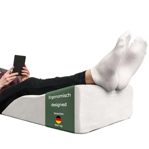 Ergonomisches Venenkissen - Beinhochlagerungskissen für optimale Beinstütze - Beinkissen zur Hochlagerung, ideal für schwere Beine und zur Unterstützung des Blutrückflusses. Mit atmungsaktivem, waschbarem Bezug für maximalen Komfort.