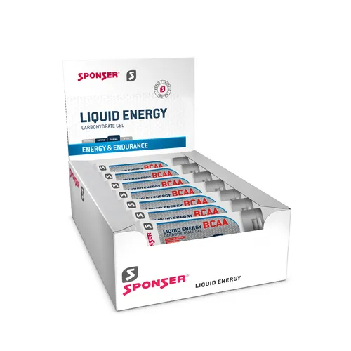 Sponser Liquid Energy BCAA Gel Tube Erdbeere/Banane - Nahrungsergänzungsmittel für schnelle Energie und Muskelunterstützung, ideal für Ausdauersportler. Enthält BCAA für verbesserte Regeneration und weniger Ermüdung.