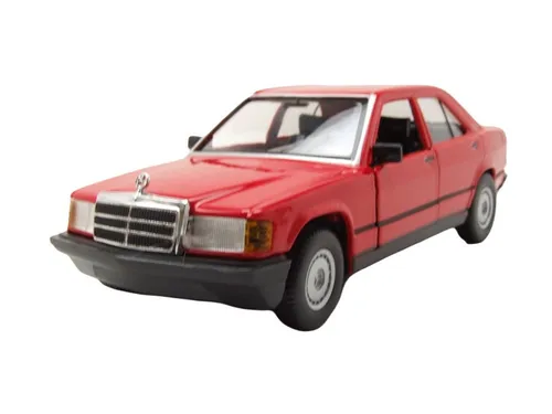 Bburago Modellauto Mercedes 190E 1987 rot, Maßstab 1:24
