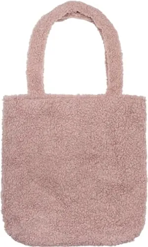styleBREAKER Damen Teddyfell Beuteltasche - Trendige Schultertasche in Taupe - Damen-Schultertaschen aus weichem Teddyfell mit breiten Henkeln für optimalen Tragekomfort. Ideal als Einkaufstasche oder für den Alltag, Maße: 36 x 38 x 8 cm.