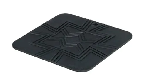 WENKO Silikon Topfuntersetzer Wesi, 2er Set Untersetzer aus flexiblem Silikon, hitzebeständig bis 230 °C, schützen Oberflächen vor Hitze und Kratzern, spülmaschinengeeignet, 16 x 16 x 0,5 cm, Schwarz
