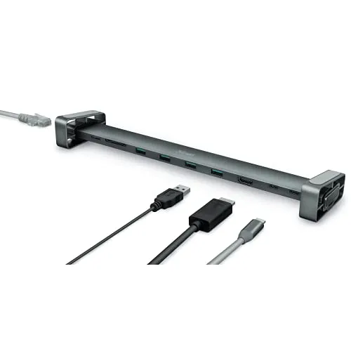 Trust Dalyx Aluminium 10-in-1 USB-C Multi-port Dock - Vielseitige Dockingstation mit 10 Anschlüssen, ideal für die Erweiterung Ihres Arbeitsplatzes und zur Verbindung mehrerer Geräte.