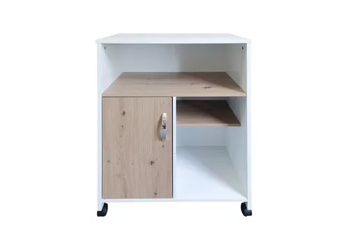 HTI-Line Mehrzweckschrank Küchenschrank Blanca - Praktischer Küchenschrank mit Regalfächern für vielseitige Nutzung. Ideal zur Aufbewahrung von Geschirr, Büromaterial oder Werkzeugen. Mit 4 beweglichen Rollen für einfache Mobilität. Maße: 60 x 80 x 40 cm (BxHxT).